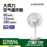 SOLOVE素乐F5桌面小风扇空气循环扇usb充电小型迷你便携宿舍办公室户外露营台式摇头空调伴侣大风力 白