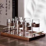 青苹果新中式防烫玻璃杯 家用耐高温水杯客厅待客茶杯喝水杯子6只