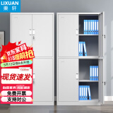 栗轩 文件柜铁皮柜办公室财务会计凭证柜资料储物收纳工具五节柜 带锁 通体双节档案柜 0.3mm