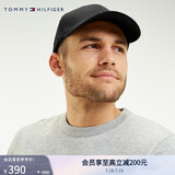 TOMMY HILFIGER【男女同款】情侣纯棉绣标金属调节扣经典鸭舌帽棒球帽95041 黑色083 均码 （57-58cm）