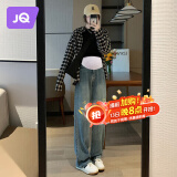 婧麒（JOYNCLEON）孕妇裤春季休闲外穿打底阔腿牛仔裤小个子 复古蓝XXL jyk26751