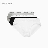 Calvin Klein内衣男士本命年三条装ck提花腰边舒适纯色棉质三角内裤男U2661 998-太空黑/椰青灰/月光白 3条 XL