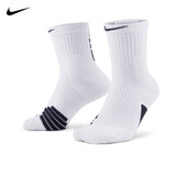 耐克NIKE男女袜子 速干篮球袜运动袜 中筒袜一双装SX7625-100白 M