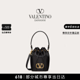 华伦天奴VALENTINO[礼物]女士 VLOGO SIGNATURE 迷你水桶包 黑色 均码