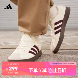 adidas T头鞋 VL COURT 2.0复古板鞋德训鞋男女阿迪达斯轻运动 白色/暗红/金色 37