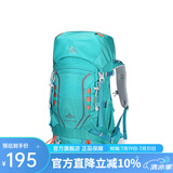 艾王新款专业户外登山双肩背包40升大容量男女轻便量化徒步旅行防泼水 条纹浅绿色 (第三代8109C) 35+5L（背负系统+送防雨罩）