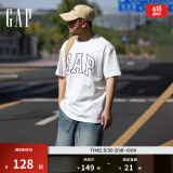 Gap【热卖爆款】男装夏撞色logo圆领短袖T恤纯棉上衣544465 白色 185/108A(XXXL) 亚洲尺码