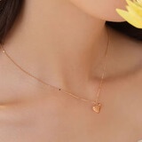 阿吉豆项链爱心玫瑰金细巧新年礼物女ins简约锁骨链送女友老婆