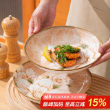 唯铭诺（WEIMINGNUO）日式陶瓷餐具碗碟套装碗筷家用盘子碗盘菜盘 山茶花8寸盘两只装