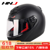 HNJ摩托车头盔男女全盔新3C国标认证四季通用越野机车A1夏季头盔 哑黑色（标配透明片) 均码