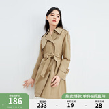 秋水伊人设计感风衣春新款中长款高级感小个子风衣外套女 棕色 L