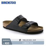 BIRKENSTOCK勃肯德国进口男女款经典舒适百搭轻便Arizona双扣拖鞋 黑色窄版51793 38