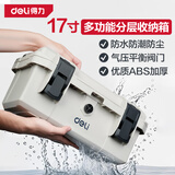 得力（deli）家居手提式工具箱防水防潮防尘抗摔五金大容量多功能收纳箱17寸