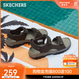斯凯奇（Skechers）凉鞋男夏季司机户外运动增高魔术贴沙滩鞋渔夫凉鞋204105 巧克力色/CHOC 42