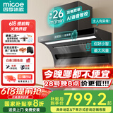 四季沐歌油烟机家用顶侧双吸抽油烟机大吸力厨房抽烟机脱排油烟机免拆自清洗抽烟机一级能效侧顶吸油烟机