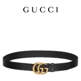GUCCI古驰GG Marmont系列腰带 黑色 80cm