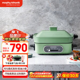 摩飞电器（Morphyrichards） 多功能料理锅电烧烤肉锅炉一体家用蒸煮炒煎电火锅MR9088 3L 薄荷绿标配