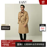 汉尼（HANY）德式战壕风衣男外套男士英伦风切尔西军大衣黑色大衣长款男装春夏 特洛斯卡其 L (50) 【建议150-170斤】