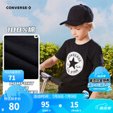 Converse 匡威儿童装男童短袖t恤夏季新款打底大童透气小女孩半袖运动T恤 8642正黑色-（印花）中性 150 /72 【建议身高140-152cm】