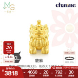 周生生父亲节礼物男黄金转运珠 charme XL酷黑守护信念勇气串珠单颗 貔貅86330C