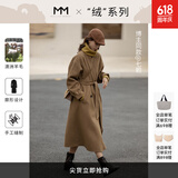 麦檬【明星同款】MM麦檬秋冬中长款驼色羊毛双面毛呢大衣女599A170681 驼色（戗驳领）599A170681 S 155/80A（105-120斤）