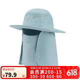 迪卡侬太阳帽帽子夏折叠透气遮脸护颈遮阳帽可调节5254551