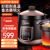 苏泊尔（SUPOR）电炖锅电炖盅煲汤锅炖汤锅煮粥锅精控快速炽陶电炖锅智能全自动家用慢炖煲汤文火煨汤陶罐瓦罐汤 新中华炽陶老火汤6升DG60YC13 6L