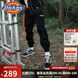 dickies休闲裤 男女同款新复古回潮印花多口袋束口工装裤百搭8 黑色 30