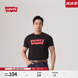 Levi's李维斯情侣美式宽松印花时尚简约舒适潮流纯棉圆领短袖T恤 黑色 002A0-0001 M