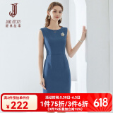 經典故事（JANE STORY）高端纯色修身无袖连衣裙女夏季2025年新款气质收腰西装内搭背心裙 M04灰蓝色 L