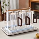 TEAHUE茶杯玻璃水杯家用套装凉水泡绿茶杯子加厚耐高温杯具家庭待客整套