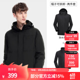 骆驼（CAMEL）三防冲锋衣户外登山服防风防水防污三合一运动外套 A9W214119AX，黑色，男 XL