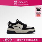GG-CC真皮女鞋新款复古脏脏鞋潮流厚底设计感小白鞋休闲板鞋  G22X9773 黑色 36