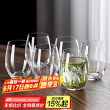 青苹果玻璃杯家用待客杯子喝水绿茶杯果汁牛奶啤酒杯440ml茶水杯六只装