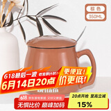 贝瑟斯 马克杯水杯陶瓷杯 创意带盖带勺咖啡杯早餐杯办公室喝水杯 蓝色