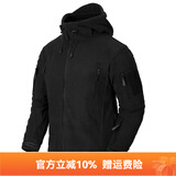 赫利肯重磅连帽抓绒衣男 秋冬季防风保暖外衣休闲加厚夹克外套 黑色（带帽） XL (高180-190cm 重190-200斤)