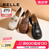 百丽（Belle）马衔扣软底乐福鞋女新商场同款百搭小皮鞋Z3B1DAA5预售 黑色（第二批） 37 (235mm)