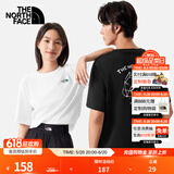 北面（The North Face）短袖T恤男女同款小熊帐篷露营宽松透气休闲半袖24春夏新款|8CST JK3/宇宙黑 M /170