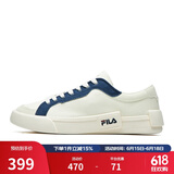 FILA FUSION斐乐男鞋POP帆布鞋潮牌男子潮流板鞋街拍运动休闲鞋男 奶白/徽章蓝-GB 41