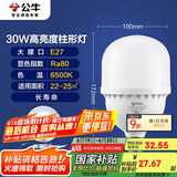 公牛（BULL）LED灯泡高亮柱形灯厂房车间商超食堂 30W球泡白光6500KE27螺口