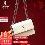啄木鸟（TUCANO）包包女款2025年牛皮时尚单肩斜挎包女链条包实用生日礼物 米白银鹿【已销2万件】