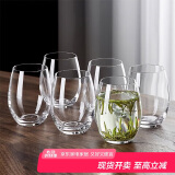青苹果玻璃杯家用待客杯子喝水绿茶杯果汁牛奶啤酒杯440ml茶水杯六只装