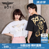 BOY LONDON【范丞丞同款】夏季短袖情侣小熊涂鸦满印潮牌T恤N01019 黑色 XL 此款偏大，建议拍小一码