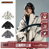 BJHG不计后果冬美式加厚仿羊羔绒棉服男潮宽松保暖毛绒情侣棉衣外套女 白色 M