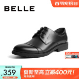 百丽通勤商务皮鞋男秋季真皮系带德比鞋通勤正装鞋3UX01CM5 黑色-3UX01 38 (240mm)