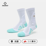 准者专业运动篮球袜男女通用仿生系列高帮训练长筒跑步防滑精英袜子男 八爪鱼系列 白绿 均码（38-44）【任选3双立享8折】