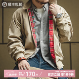 马登工装 美式复古立领哈灵顿夹克G9短款保暖防风机车情侣款外套男 卡其色 L