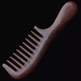 谭木匠正宗木梳子檀木养生防脱发加长黑金檀木梳女学生 檀木手柄宽齿20cm