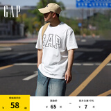 Gap【热卖爆款】男装夏撞色logo圆领短袖T恤纯棉上衣544465 白色 185/108A(XXXL) 亚洲尺码