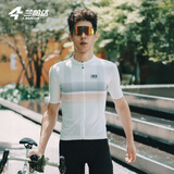 兰帕达骑行服公路车男夏季骑行服短袖上衣骑行短裤套装速干骑行衣风尚 风尚-荣耀白短袖 L （适合体重120-139斤）